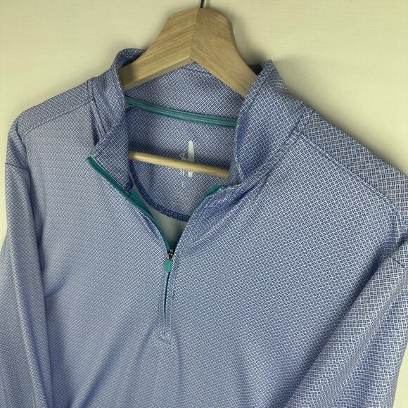 Johnnie O Men's Size L Quarter Zip Long Sleeve All over Print - Picture 5 of 9